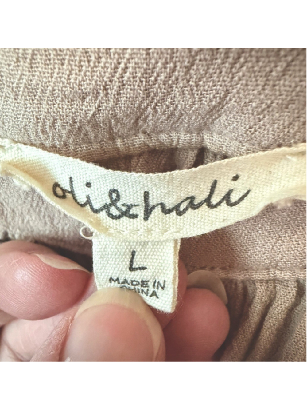 Oli & Hali Mocha Size L Bohemian Peasant Tunic Dress Oversized Lace Detail - Picture 8 of 10